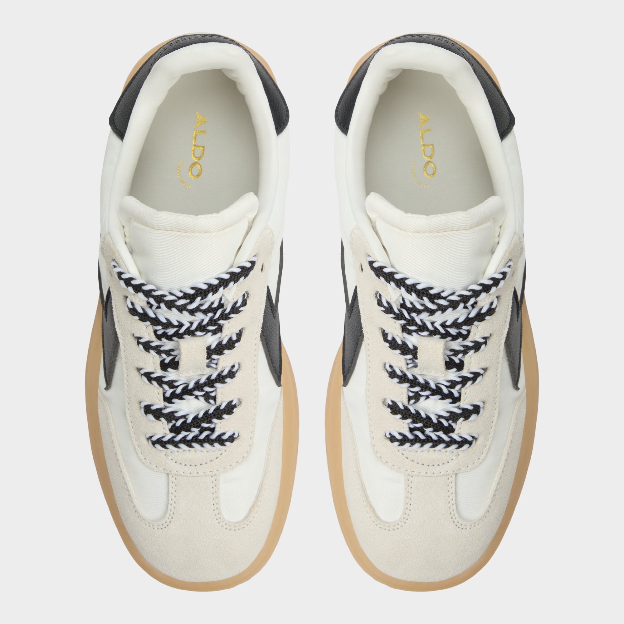 Aldo | Retrostep White/Black Women's Low top sneakers - Low top sneaker, Jogger sole