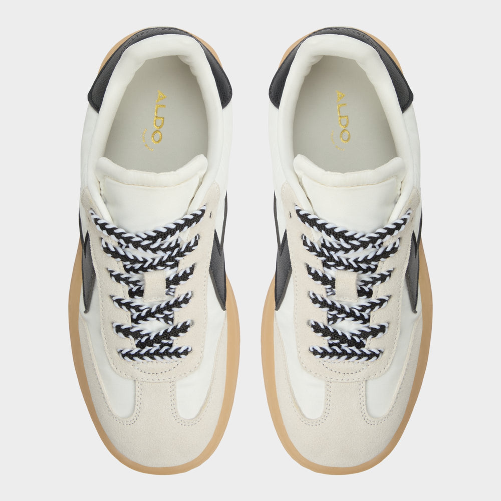 Aldo | Retrostep White/Black Women's Low top sneakers - Low top sneaker, Jogger sole