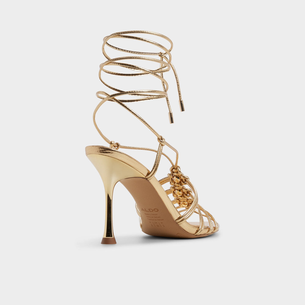Aldo | Curacao in Gold - Strappy heeled sandal, Stiletto heel