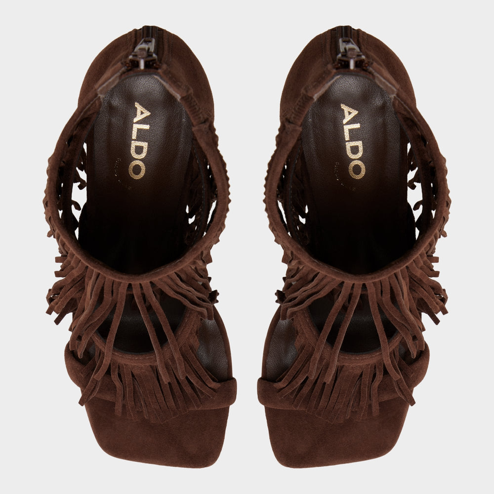 Aldo | Nahana in Dark Brown - Strappy heeled sandal, Stiletto heel