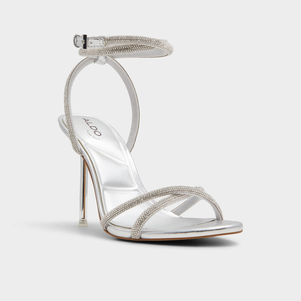 Aldo | Manaelden Silver Women's Heeled sandals - Strappy heeled sandal, Stiletto heel