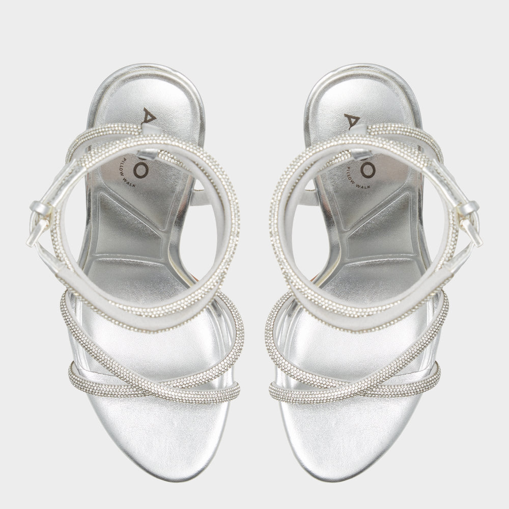 Aldo | Manaelden Silver Women's Heeled sandals - Strappy heeled sandal, Stiletto heel