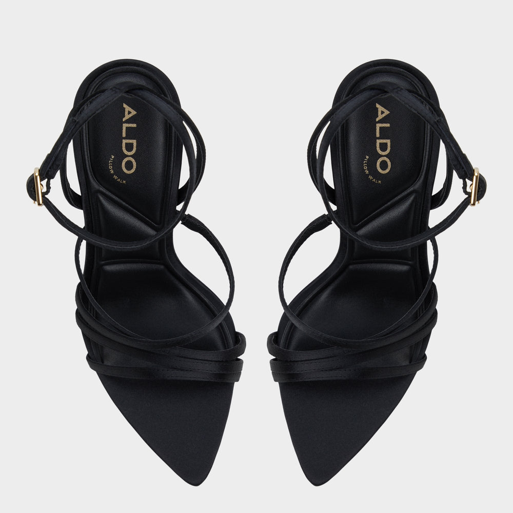 Aldo | Solania Black Women's Strappy sandals - Strappy heeled sandal, Stiletto heel