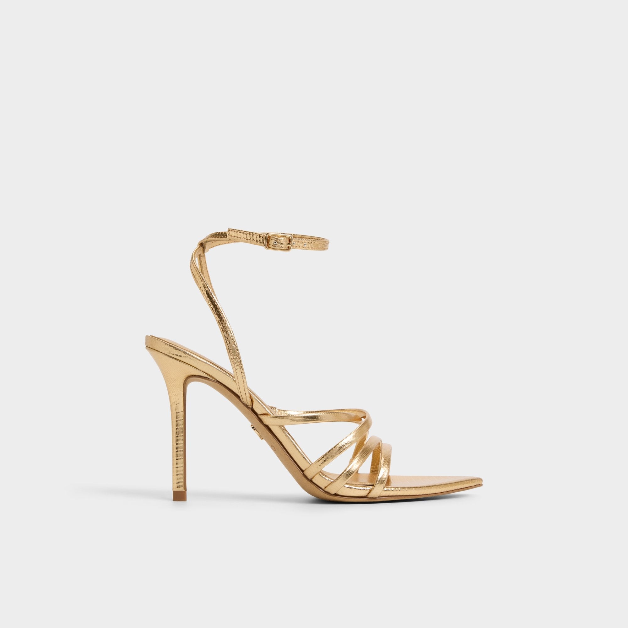 Aldo | Solania Gold Women's Heeled sandals - Strappy heeled sandal, Stiletto heel