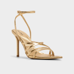 Aldo | Solania Gold Women's Heeled sandals - Strappy heeled sandal, Stiletto heel
