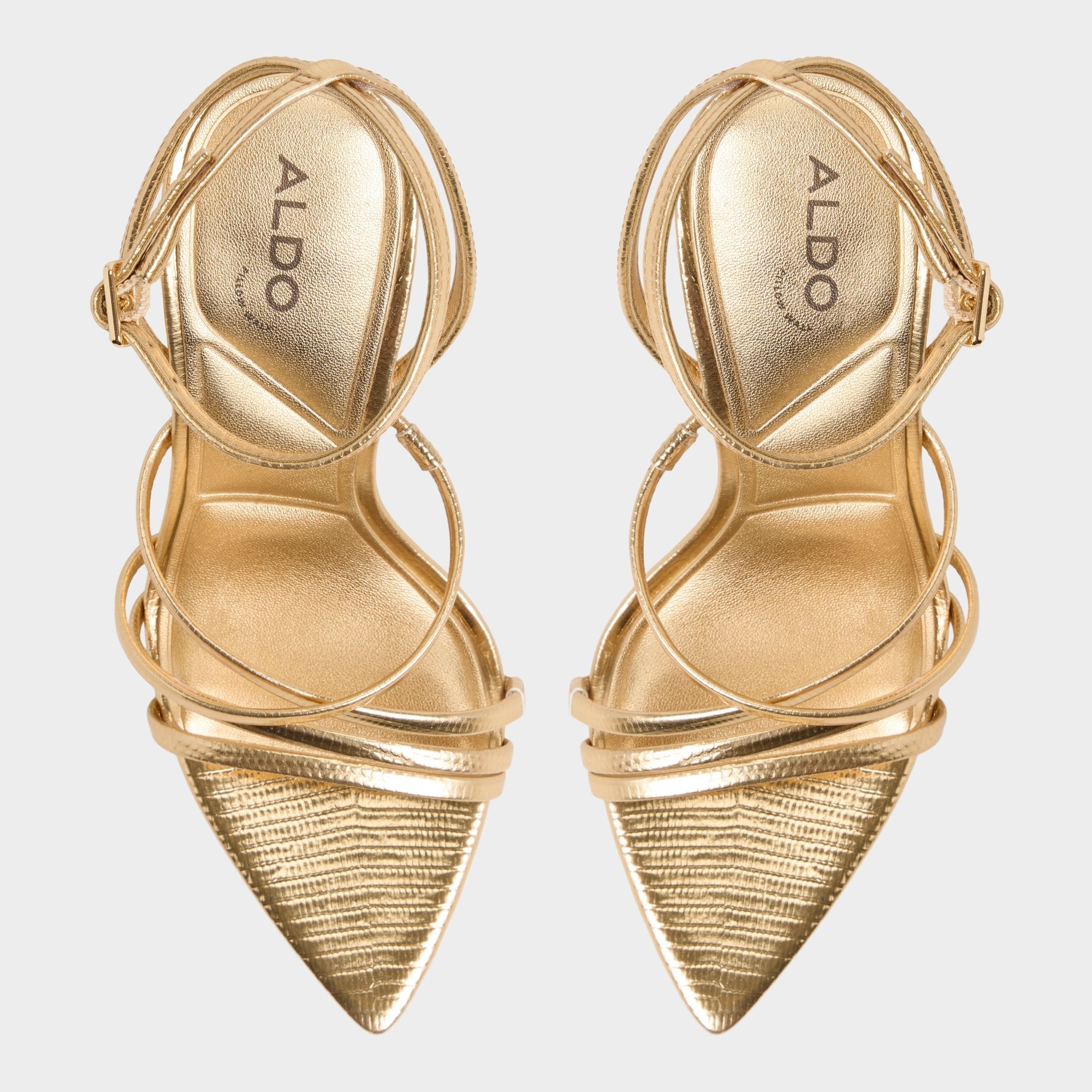 Aldo | Solania Gold Women's Heeled sandals - Strappy heeled sandal, Stiletto heel