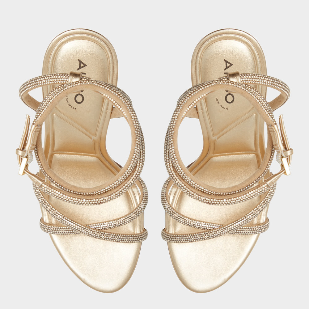 Aldo | Manaelden Gold Women's Heeled sandals - Strappy heeled sandal, Stiletto heel