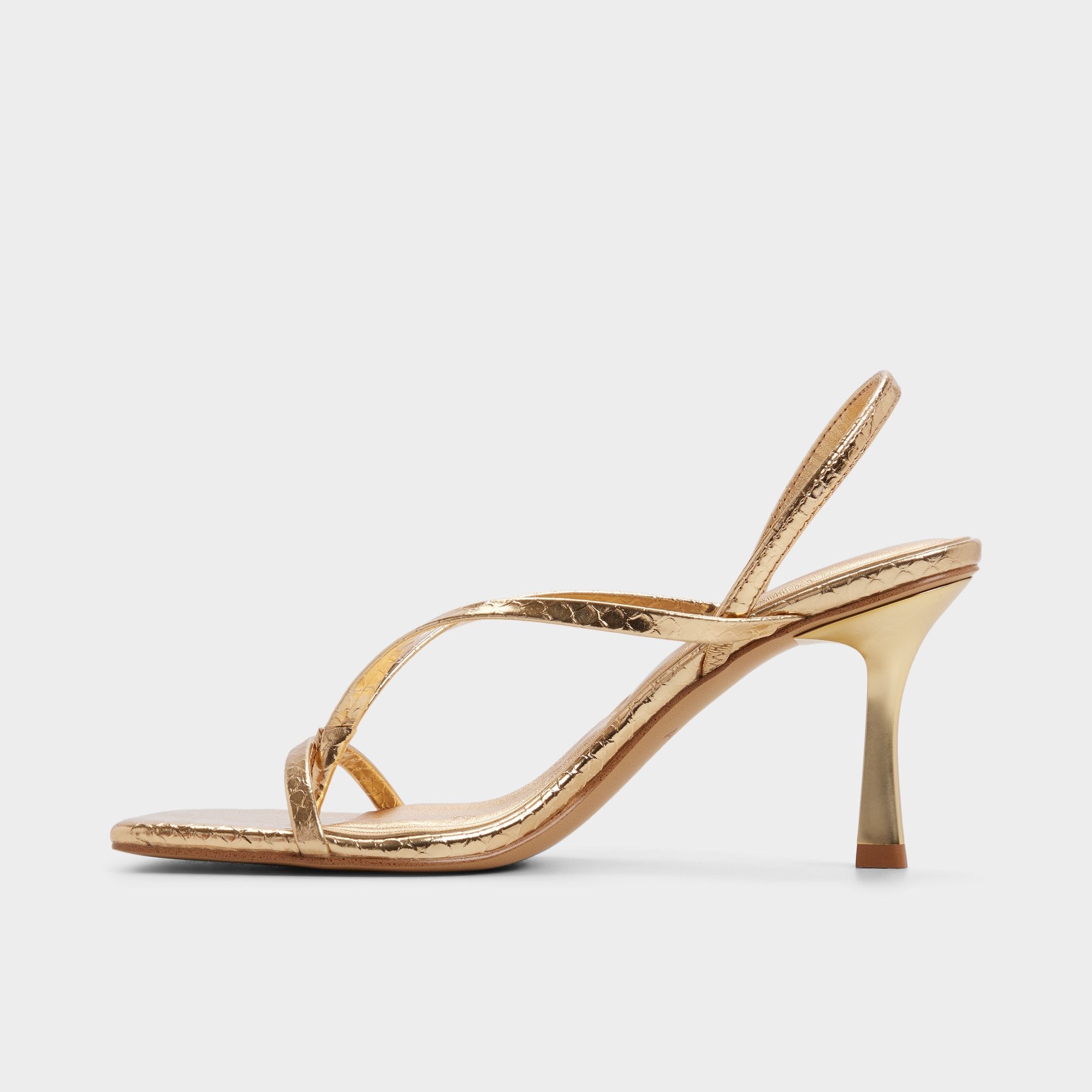 Aldo | Riva in Gold 14213553 - Sling back heeled sandal, Stiletto heel