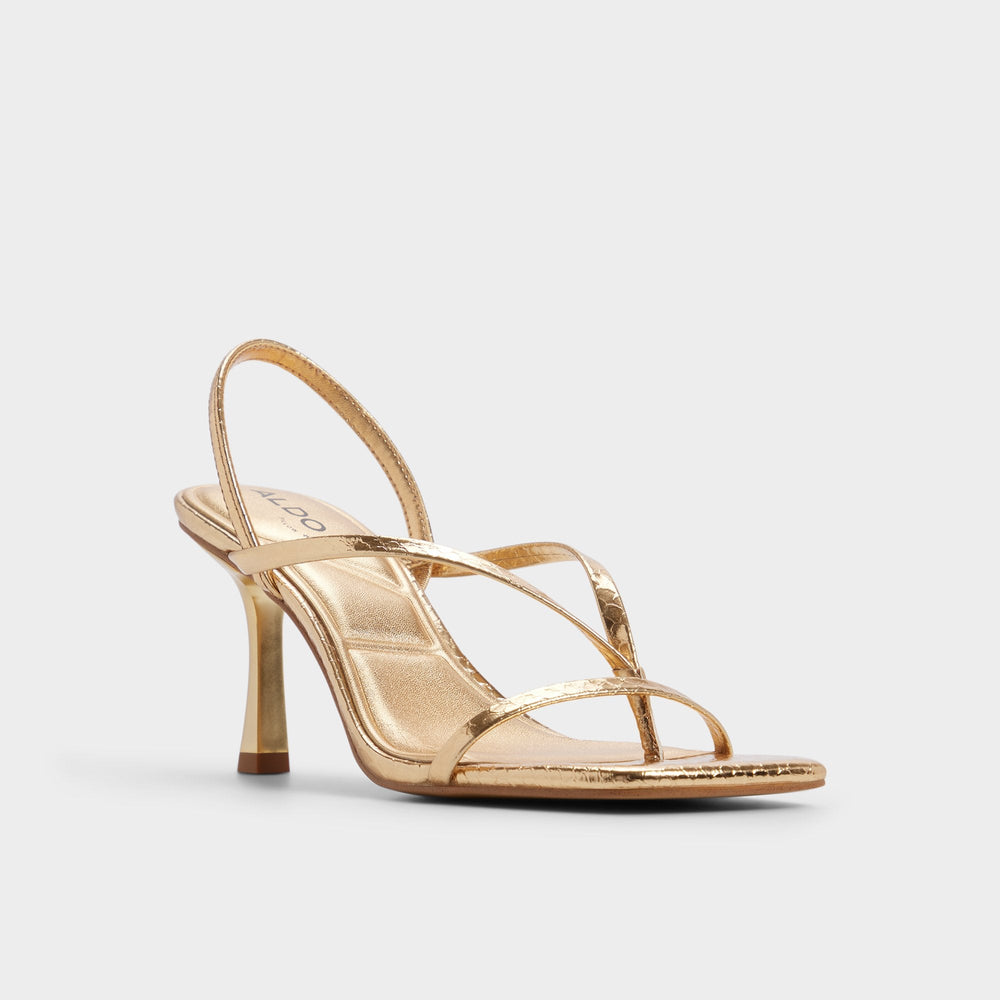 Aldo | Riva in Gold 14213553 - Sling back heeled sandal, Stiletto heel
