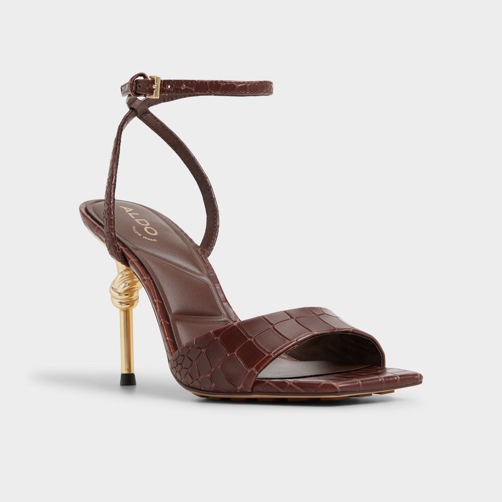 Aldo | Harmonious in Dark Brown - Strappy heeled sandal
