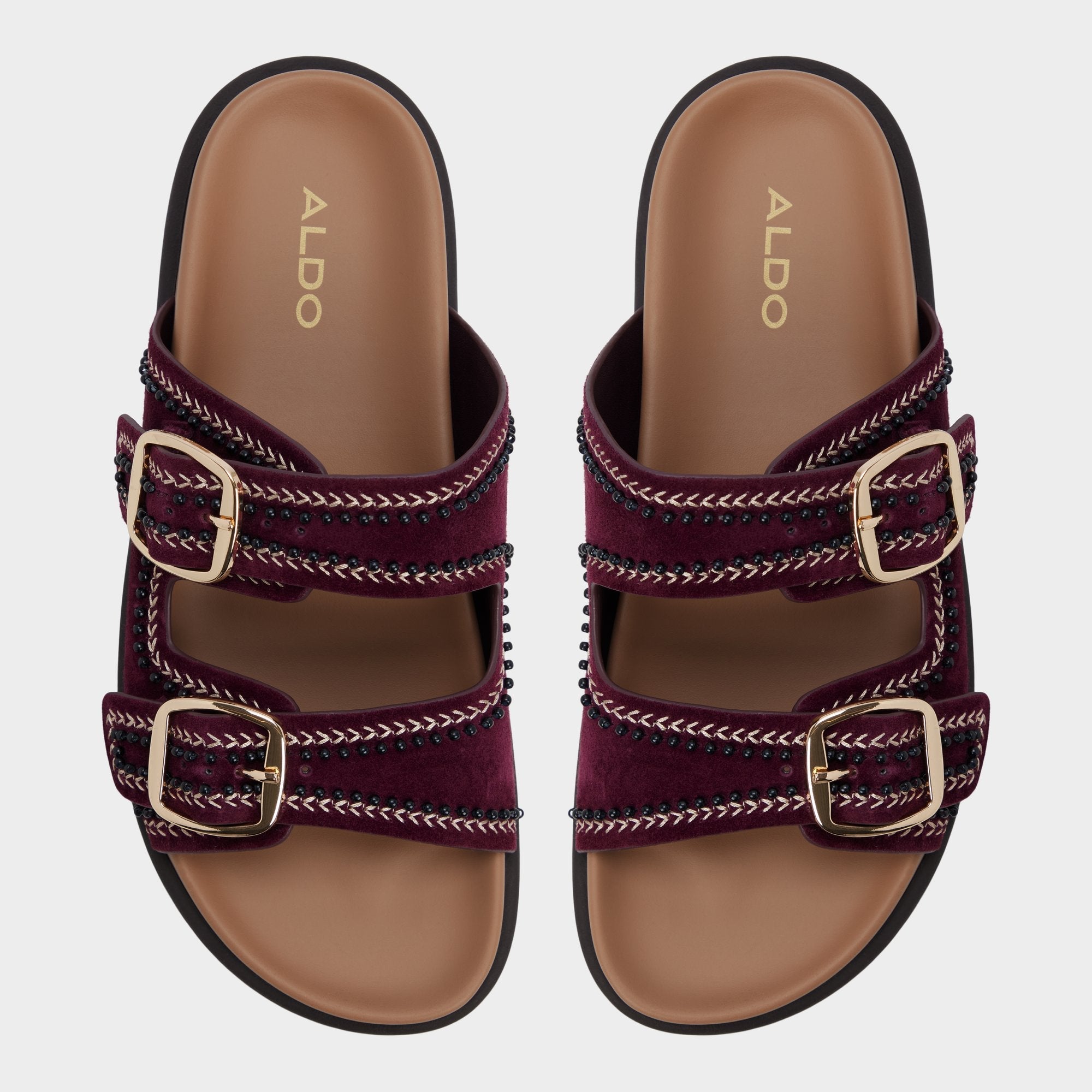 Aldo | Bohochic in Bordo - Footbed sandal, Footbed sandal