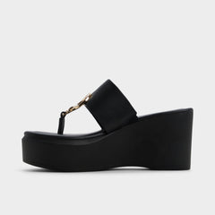 Aldo | Friegan in Black - Slide sandal, Wedge heel