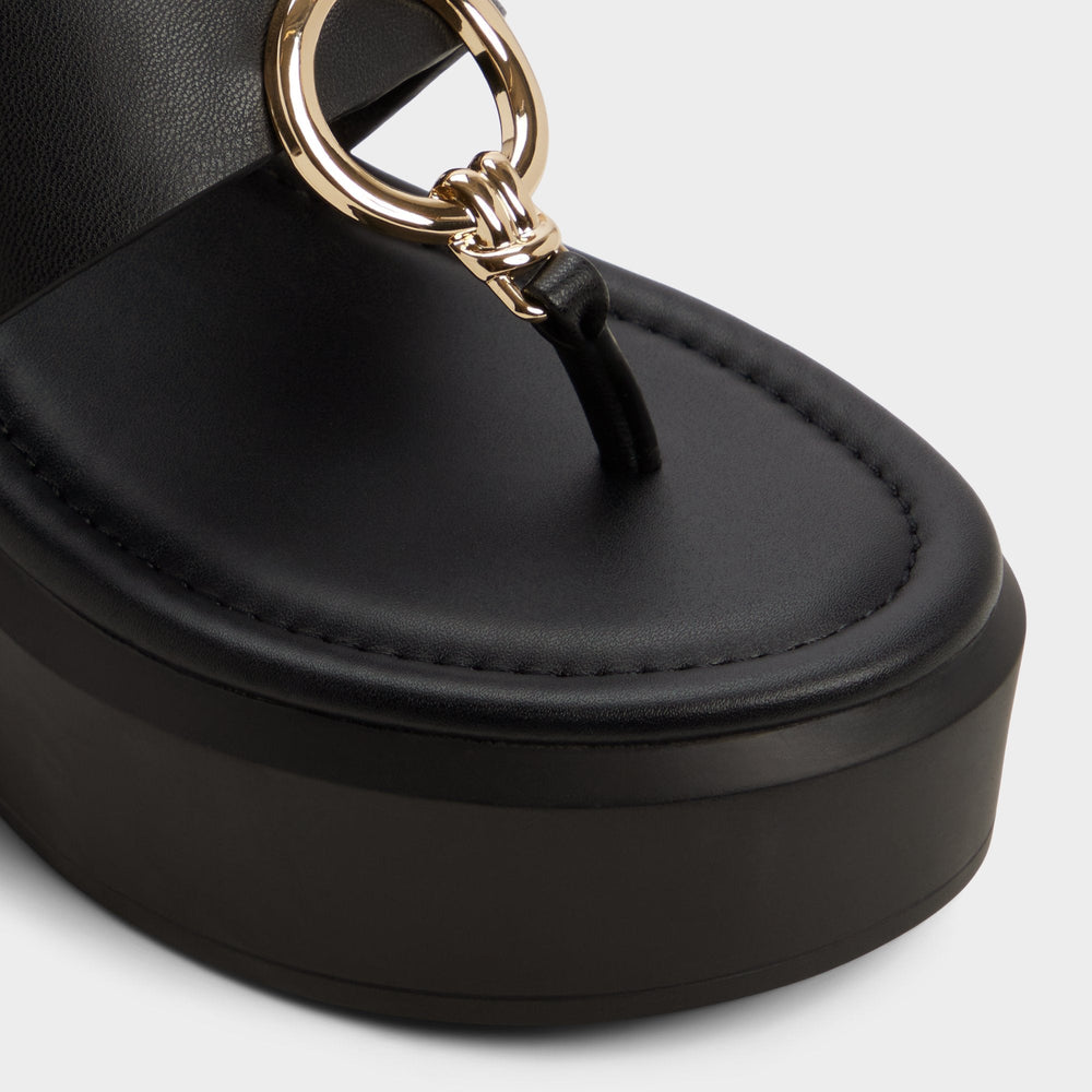 Aldo | Friegan in Black - Slide sandal, Wedge heel