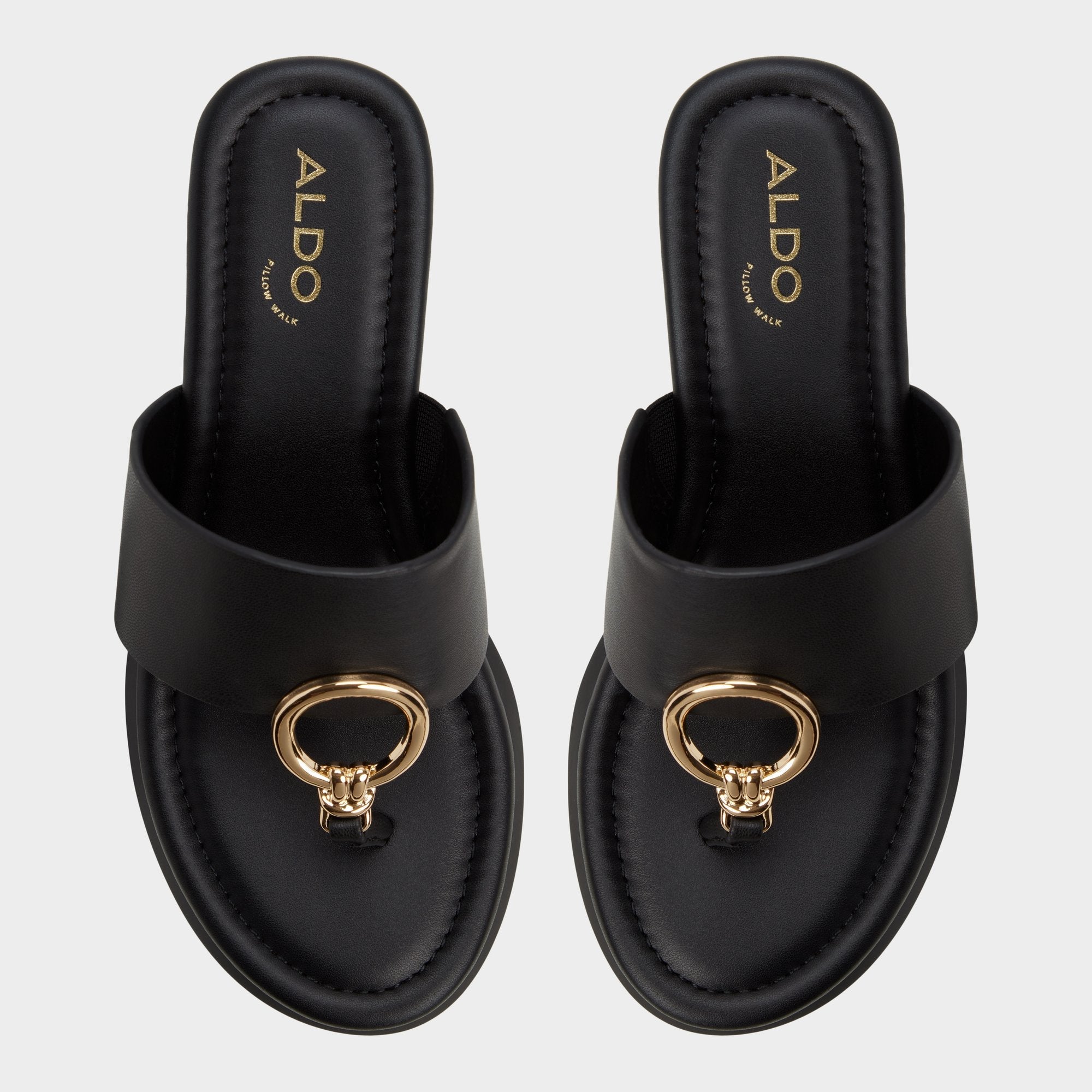Aldo | Friegan in Black - Slide sandal, Wedge heel