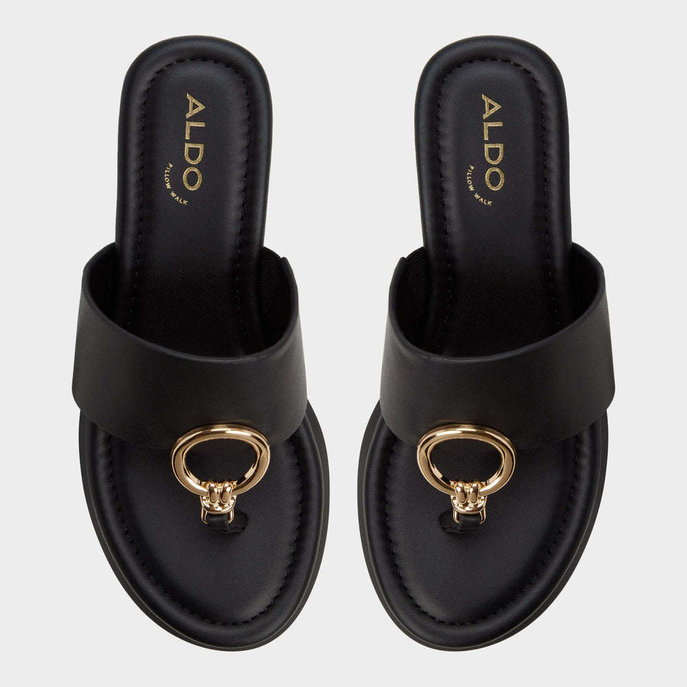Aldo | Friegan in Black - Slide sandal, Wedge heel