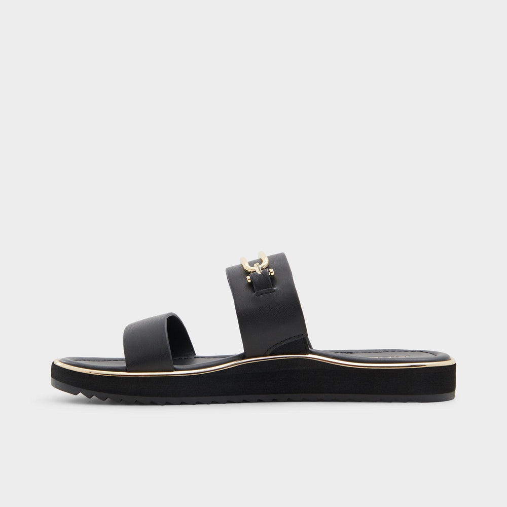 Aldo | Lagoon Other Black Women's Strappy sandals - Strappy flat sandal, Footbed sandal