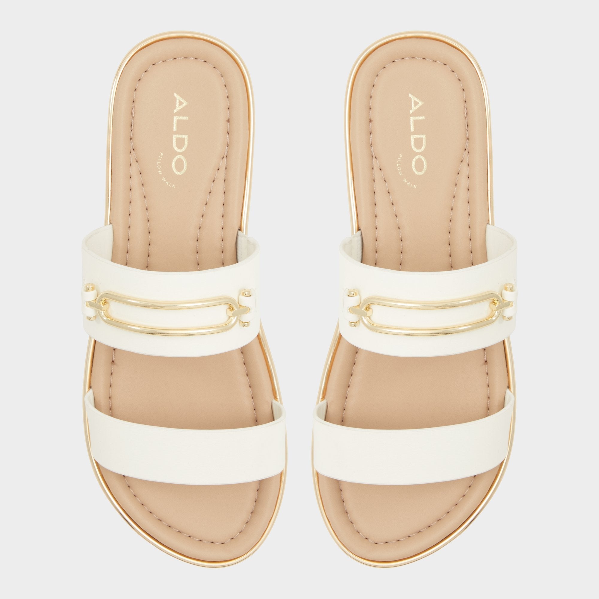 Aldo | Lagoon White Women's Strappy sandals - Slide sandal, Footbed sandal