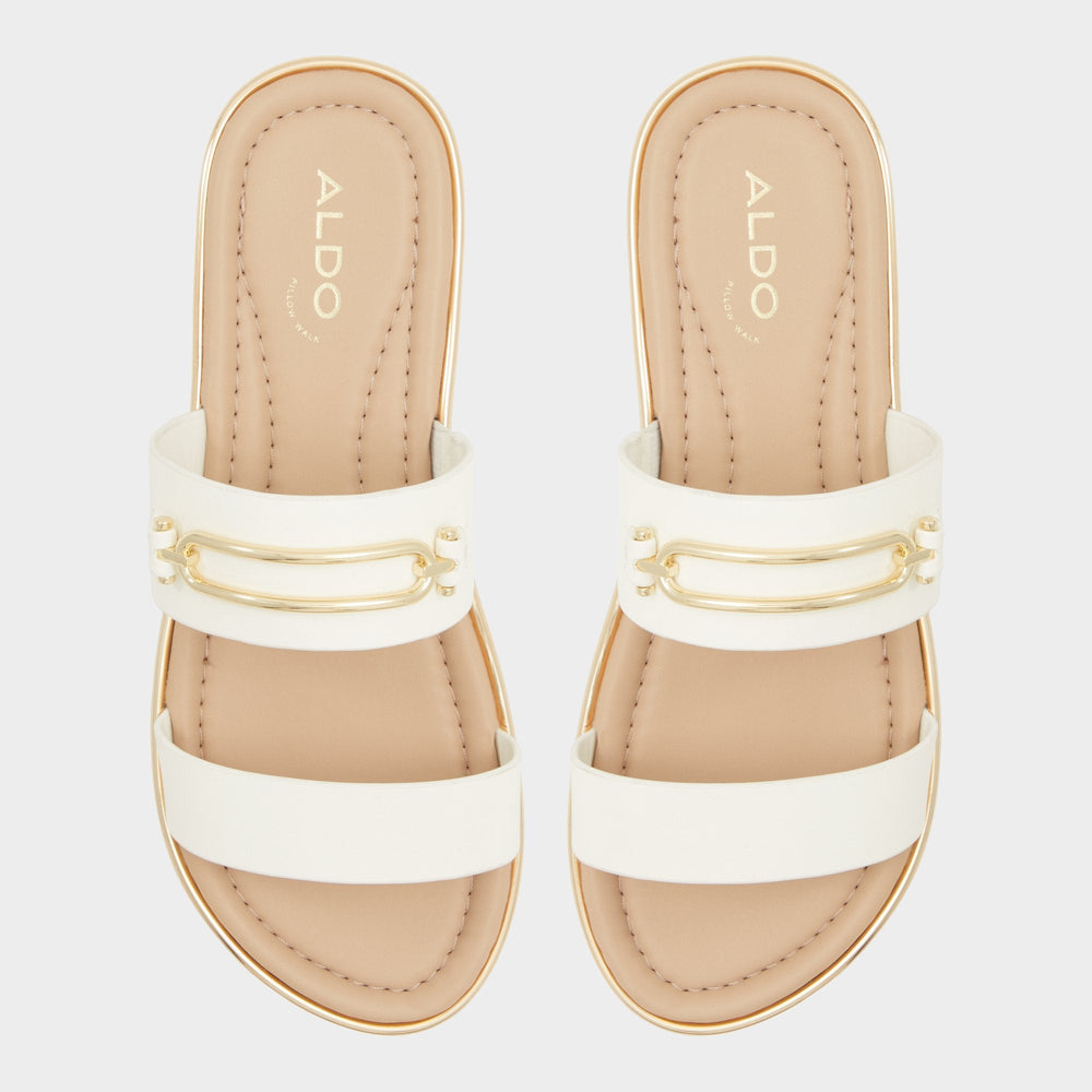 Aldo | Lagoon White Women's Strappy sandals - Slide sandal, Footbed sandal