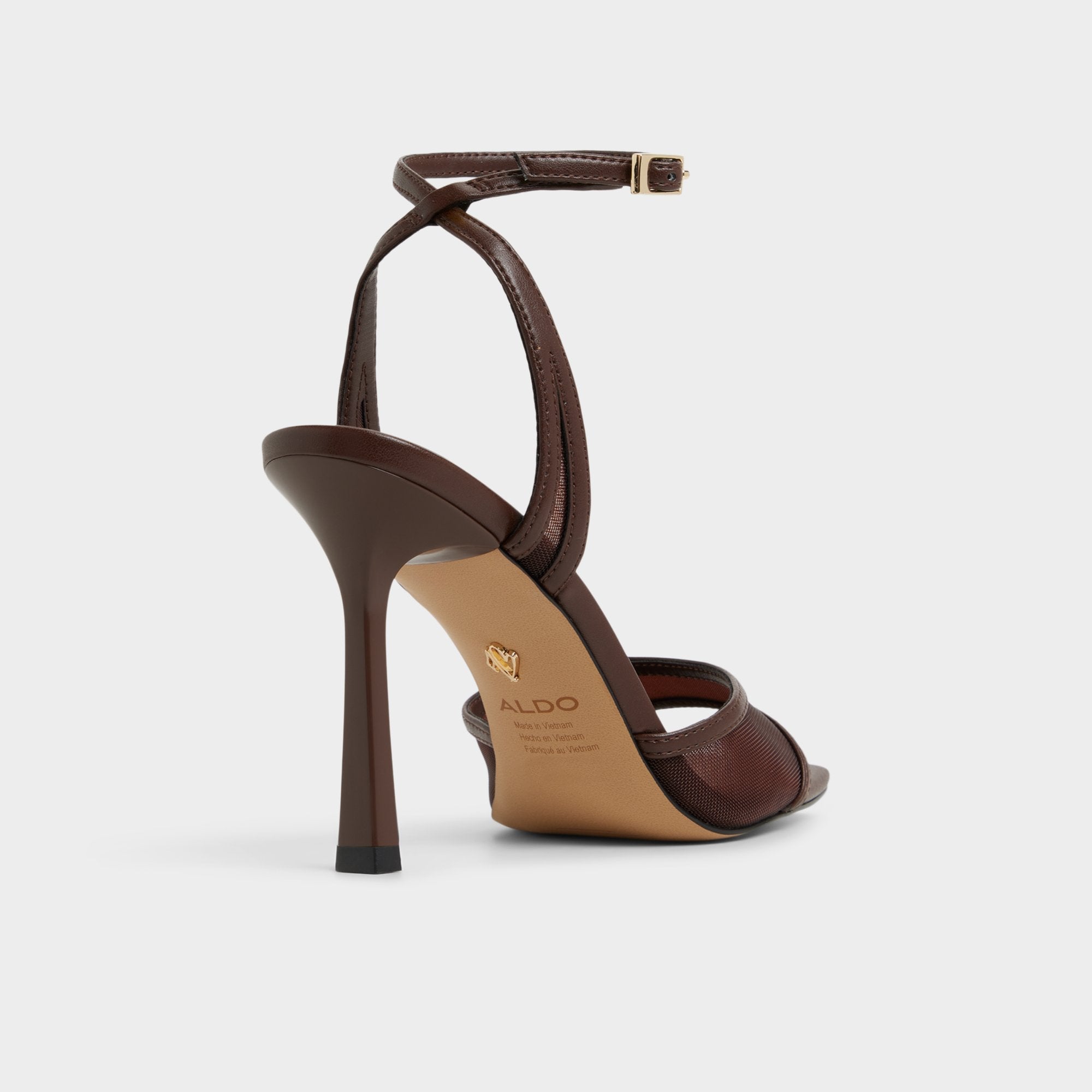 Aldo | Sharra in Dark Brown - Strappy heeled sandal, Stiletto heel