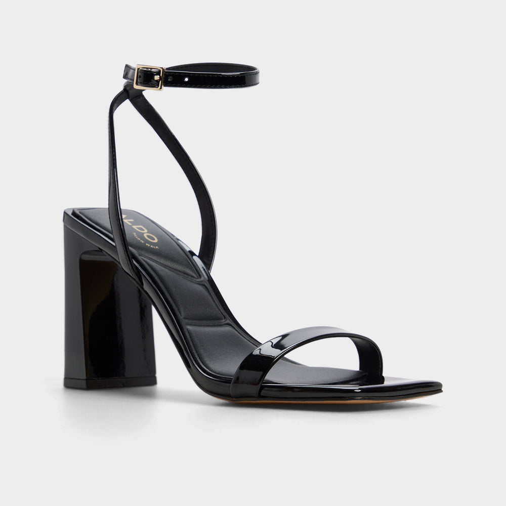 Aldo | Azzira in Black - Strappy heeled sandal, Block heel