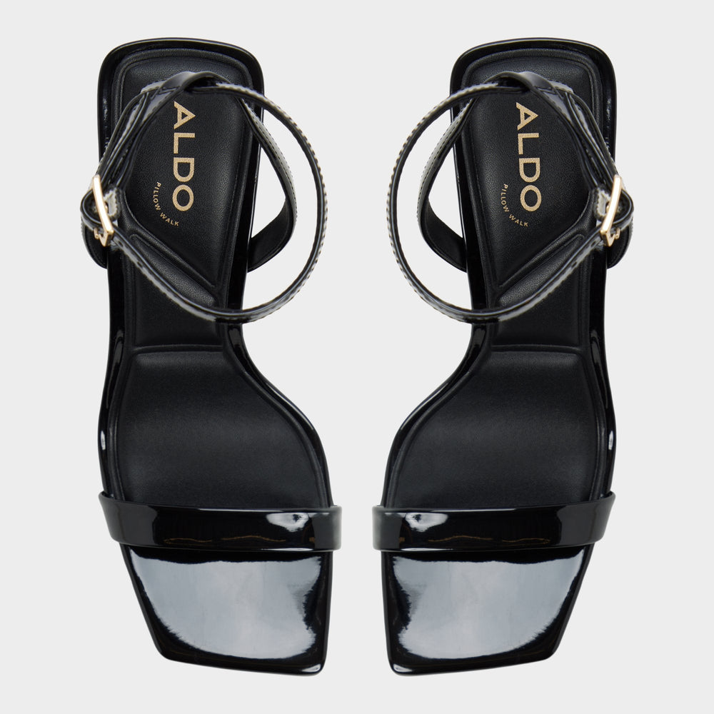 Aldo | Azzira in Black - Strappy heeled sandal, Block heel