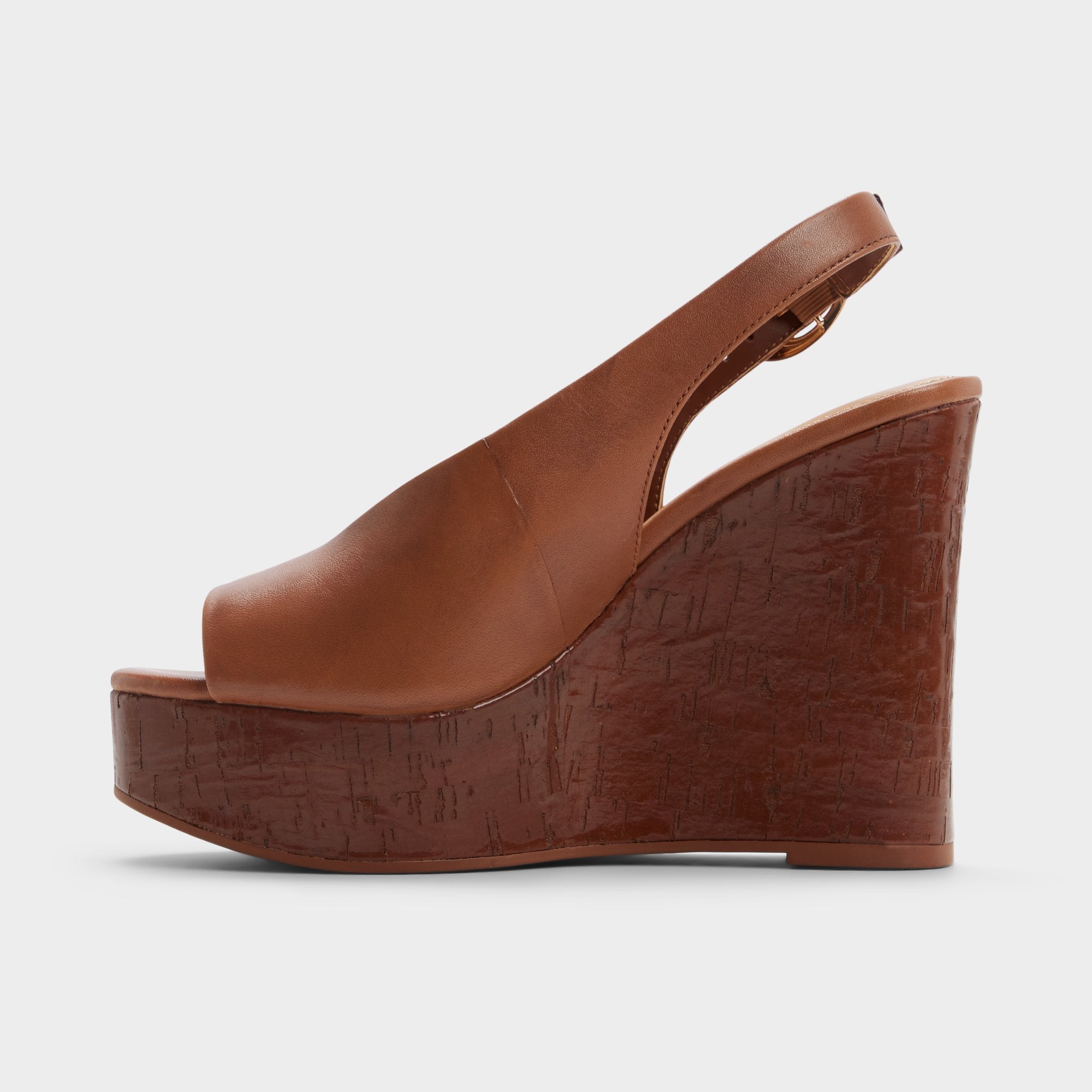 Aldo | Tatianah in Dark Brown - Sling back heeled sandal, Wedge heel