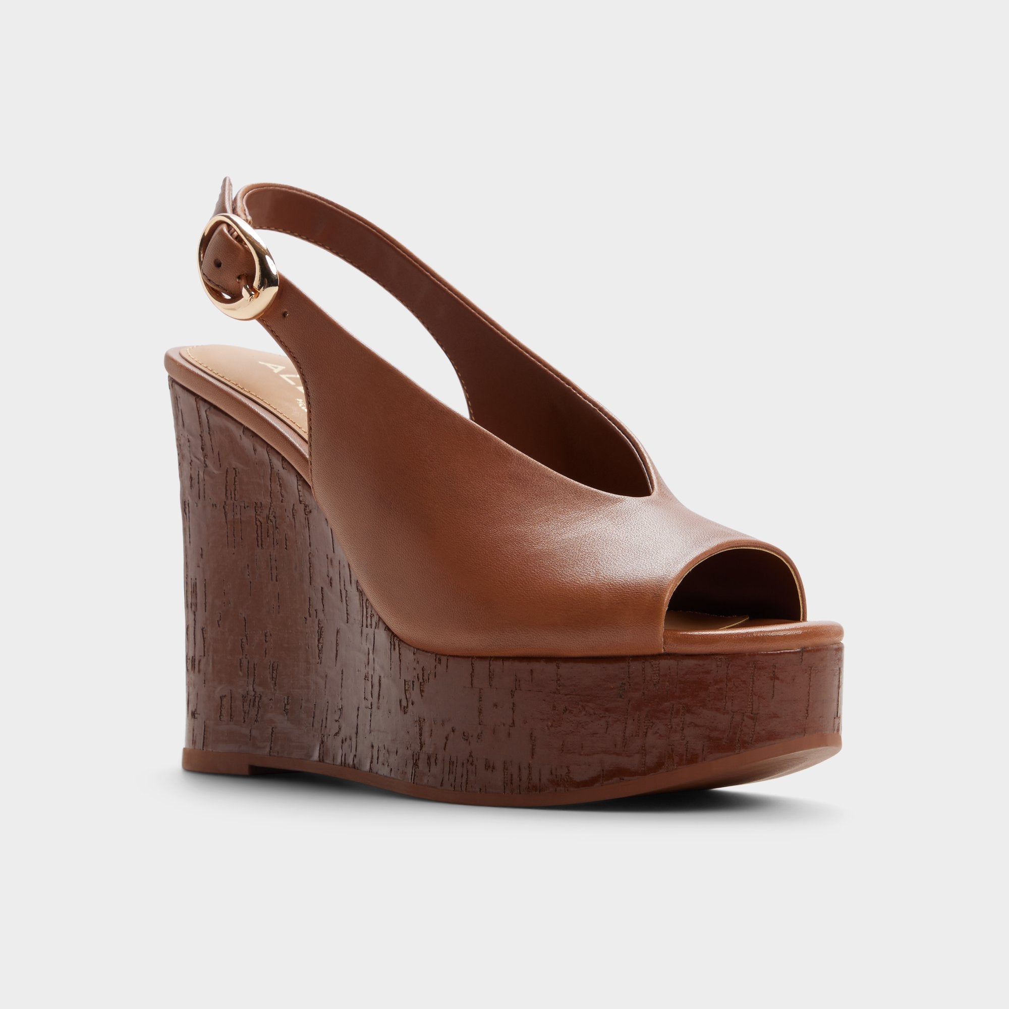 Aldo | Tatianah in Dark Brown - Sling back heeled sandal, Wedge heel