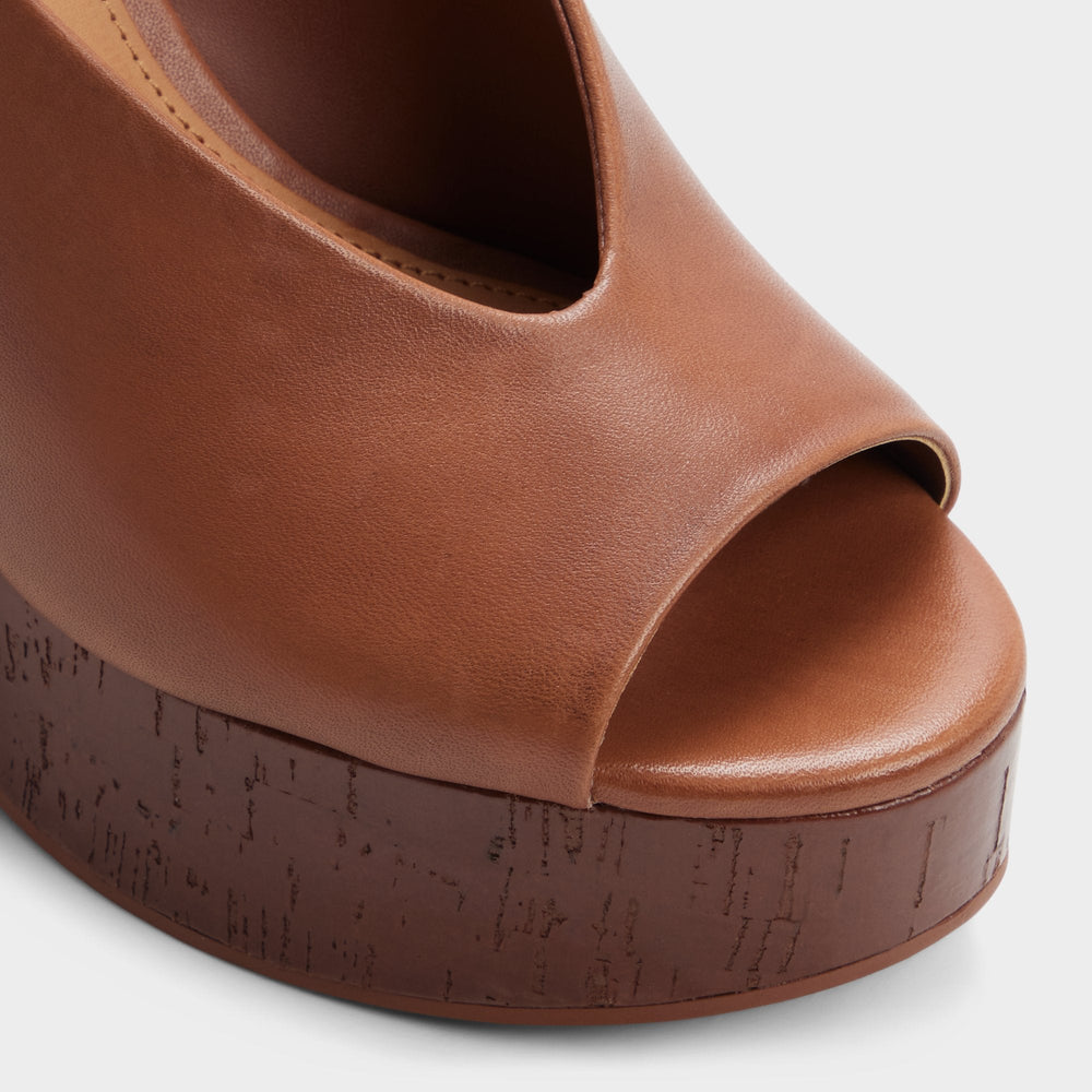 Aldo | Tatianah in Dark Brown - Sling back heeled sandal, Wedge heel