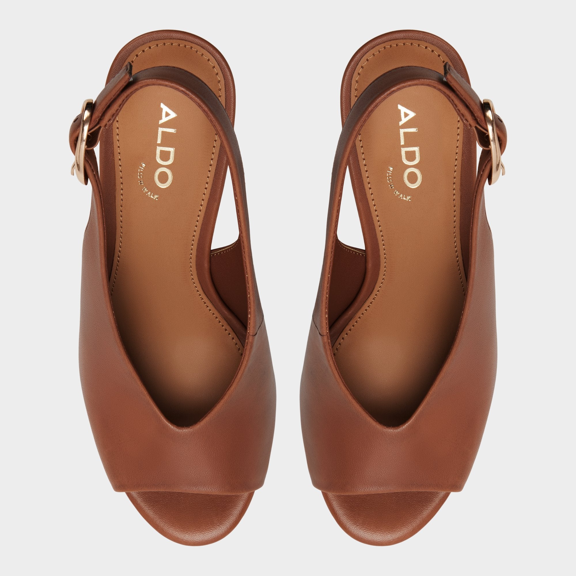 Aldo | Tatianah in Dark Brown - Sling back heeled sandal, Wedge heel