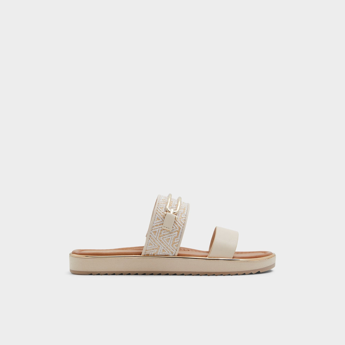 Aldo | Lagoon Other Beige Synthetic Print Women's Footbed sandals - Slide sandal, Footbed sandal