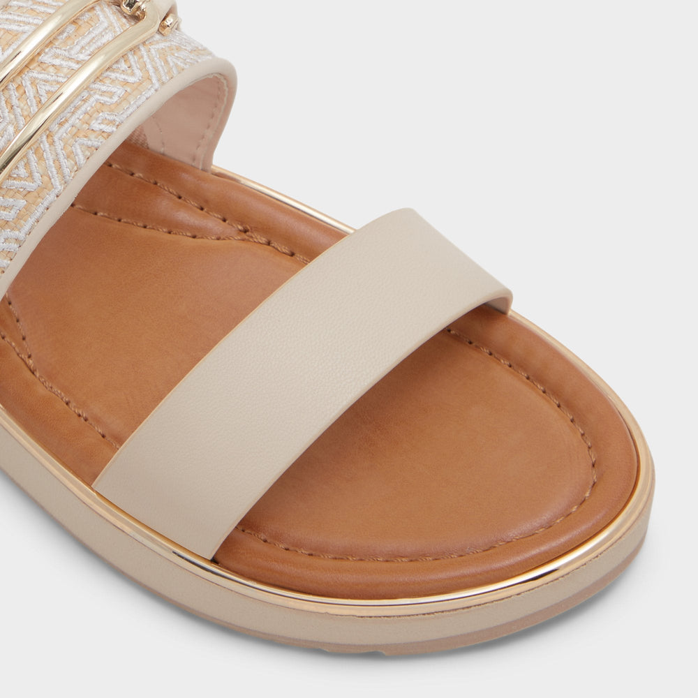 Aldo | Lagoon Other Beige Synthetic Print Women's Footbed sandals - Slide sandal, Footbed sandal
