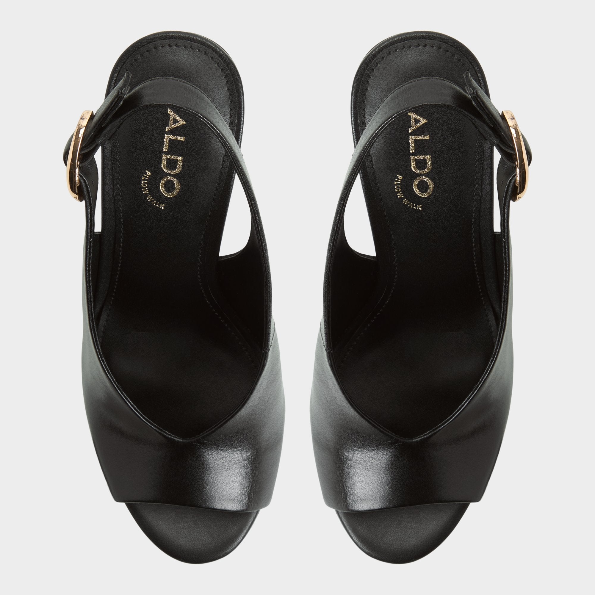 Aldo | Tatianah in Black - Sling back heeled sandal, Wedge heel