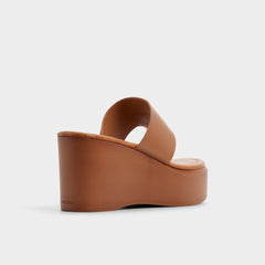 Aldo | Friegan in Medium Brown - Slide sandal, Wedge heel