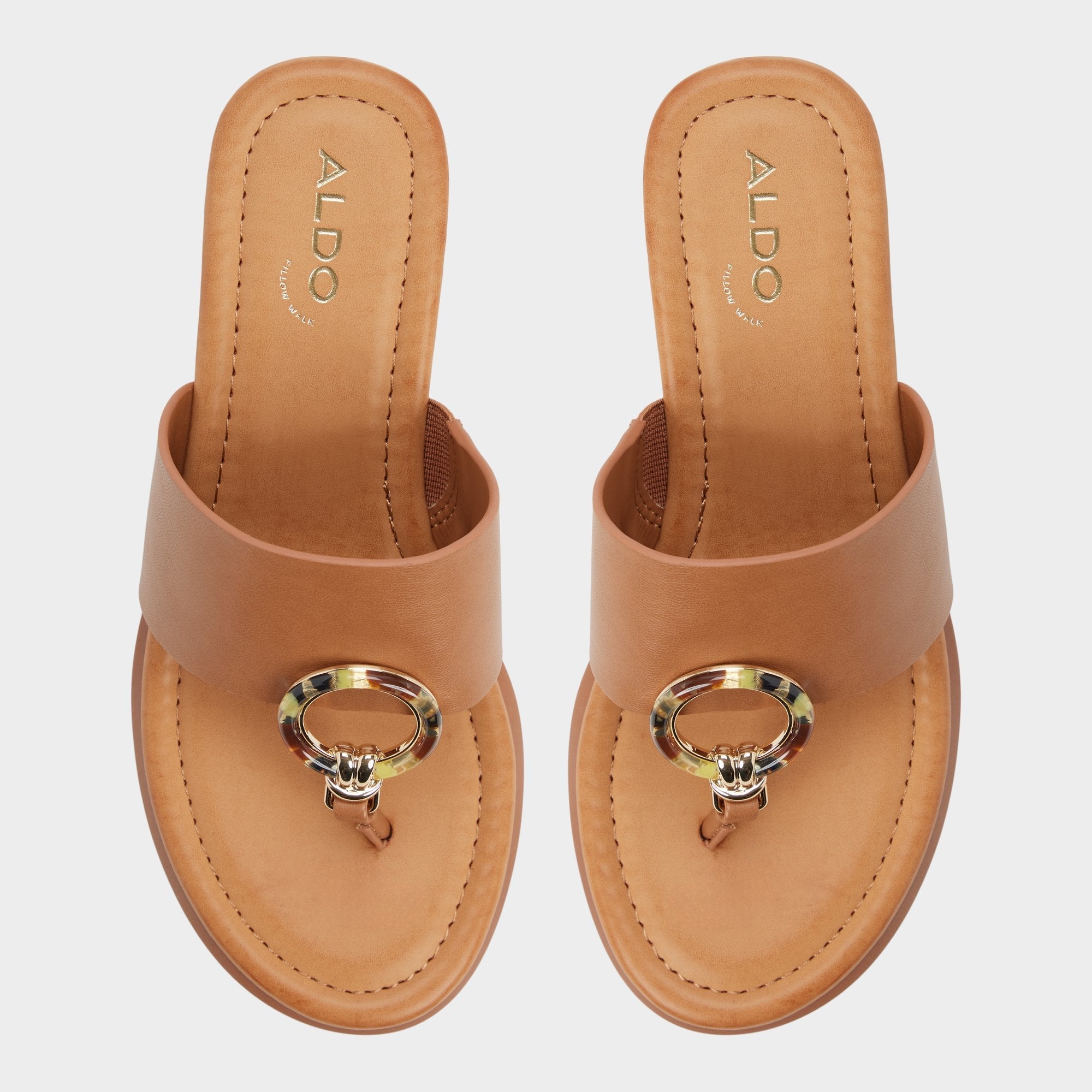 Aldo | Friegan in Medium Brown - Slide sandal, Wedge heel
