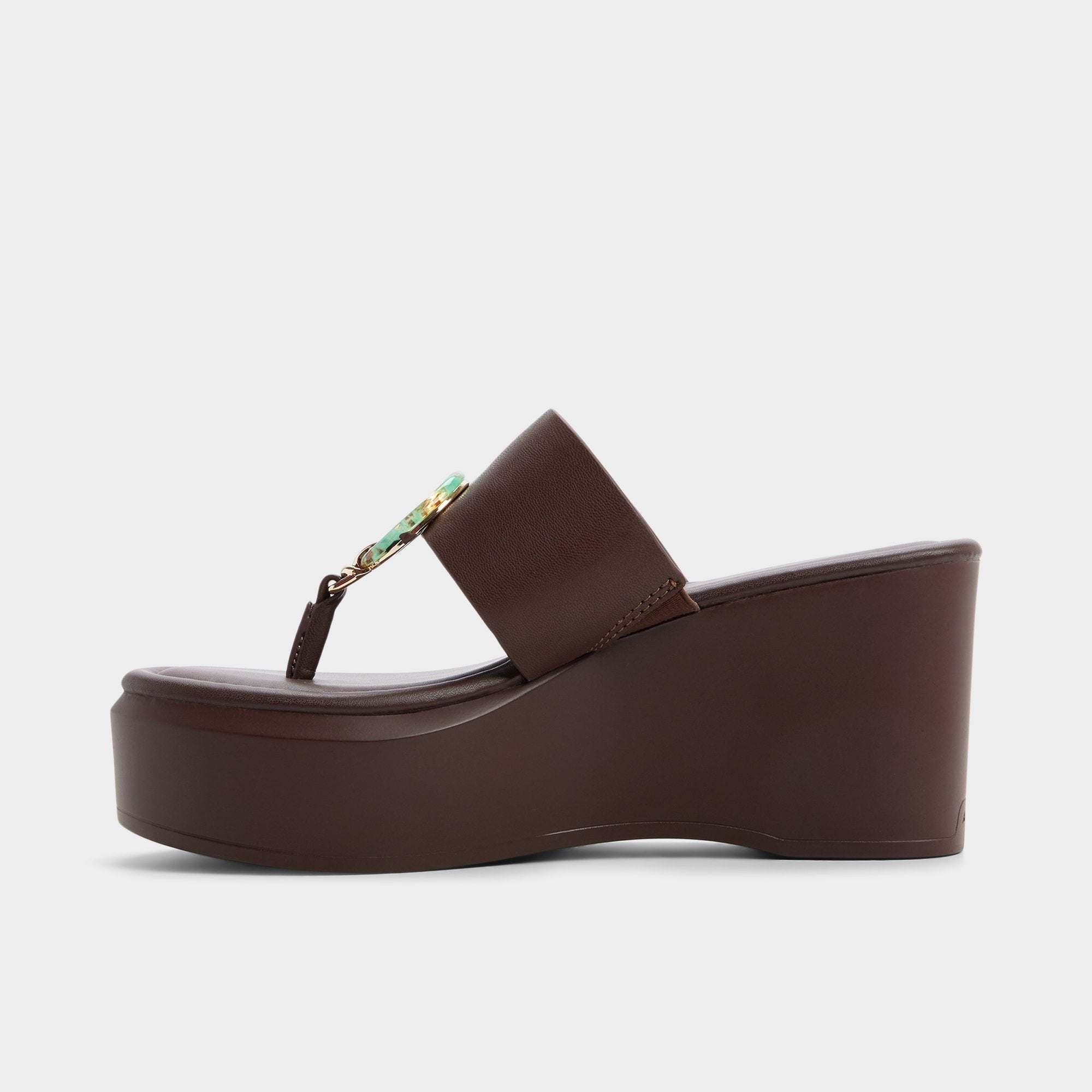Aldo | Friegan in Dark Brown - Slide sandal, Wedge heel