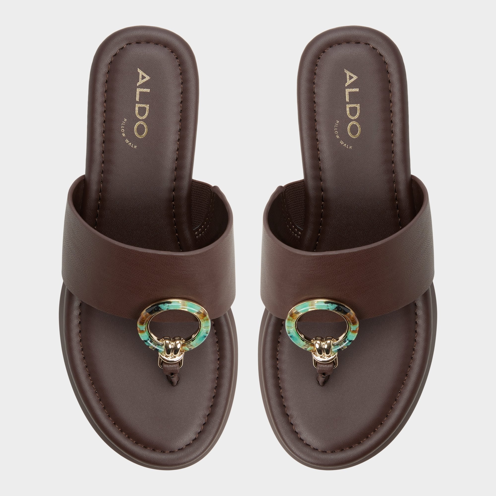 Aldo | Friegan in Dark Brown - Slide sandal, Wedge heel