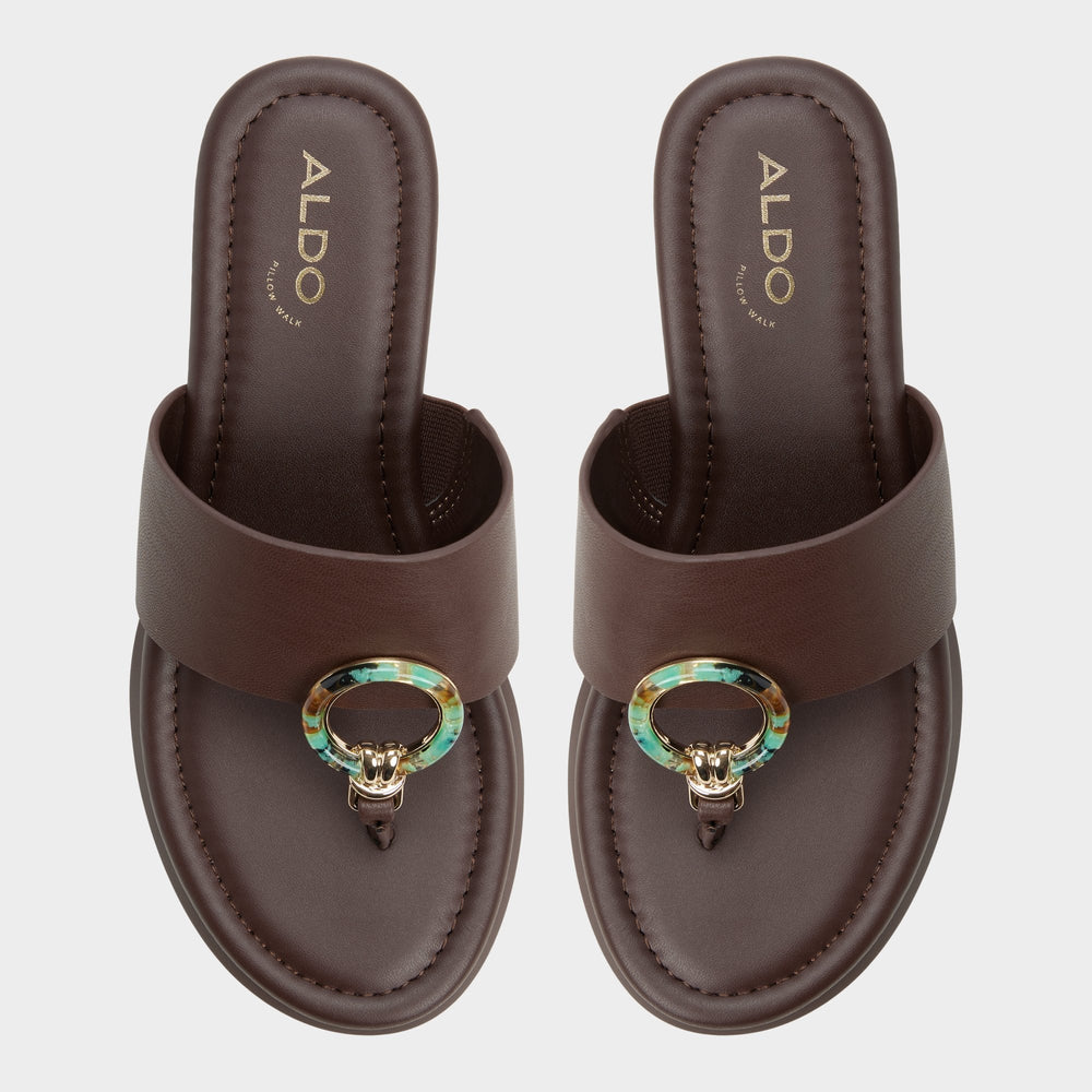 Aldo | Friegan in Dark Brown - Slide sandal, Wedge heel