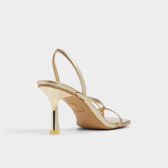 Aldo | Riva Gold Women's Strappy sandals - Sling back heeled sandal, Stiletto heel