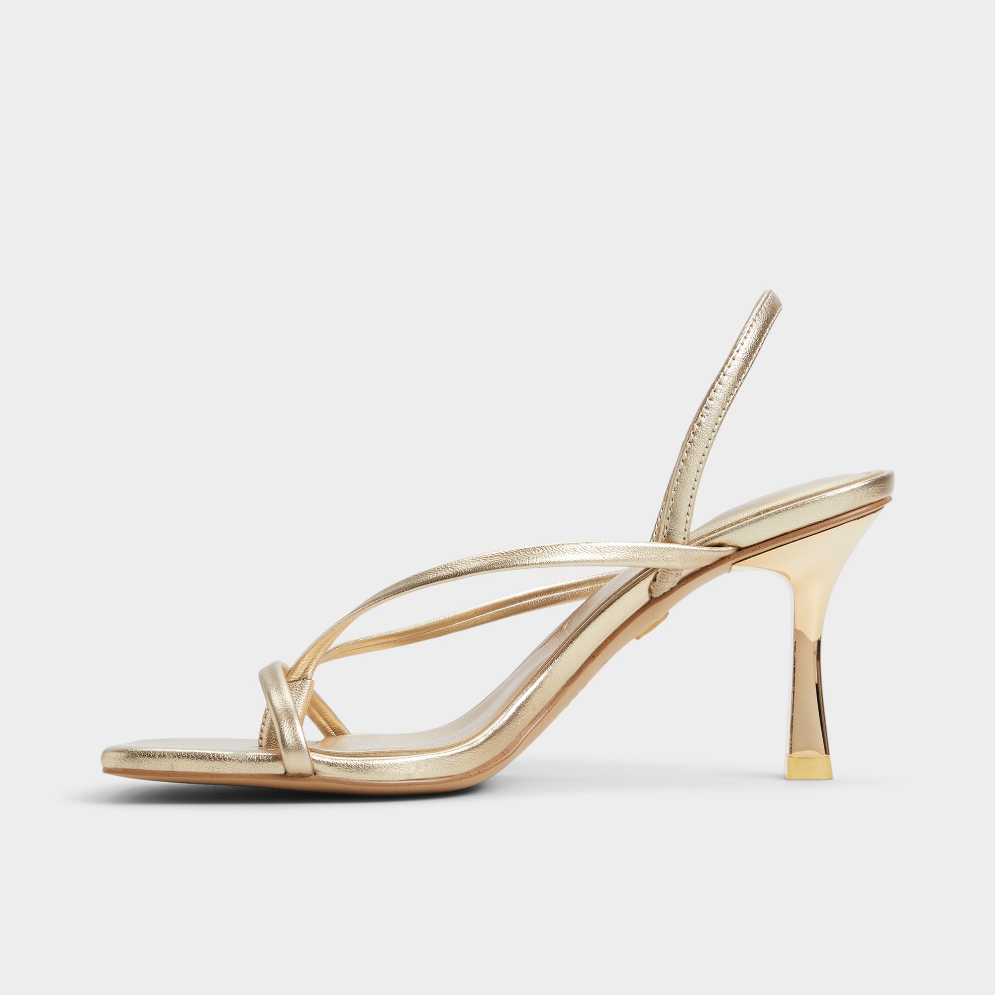 Aldo | Riva Gold Women's Strappy sandals - Sling back heeled sandal, Stiletto heel