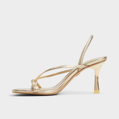 Aldo | Riva Gold Women's Strappy sandals - Sling back heeled sandal, Stiletto heel
