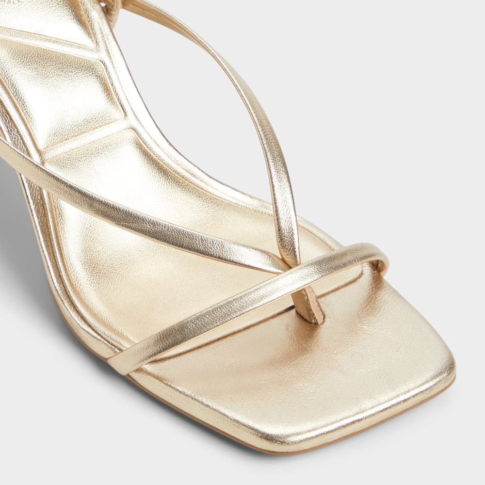 Aldo | Riva Gold Women's Strappy sandals - Sling back heeled sandal, Stiletto heel