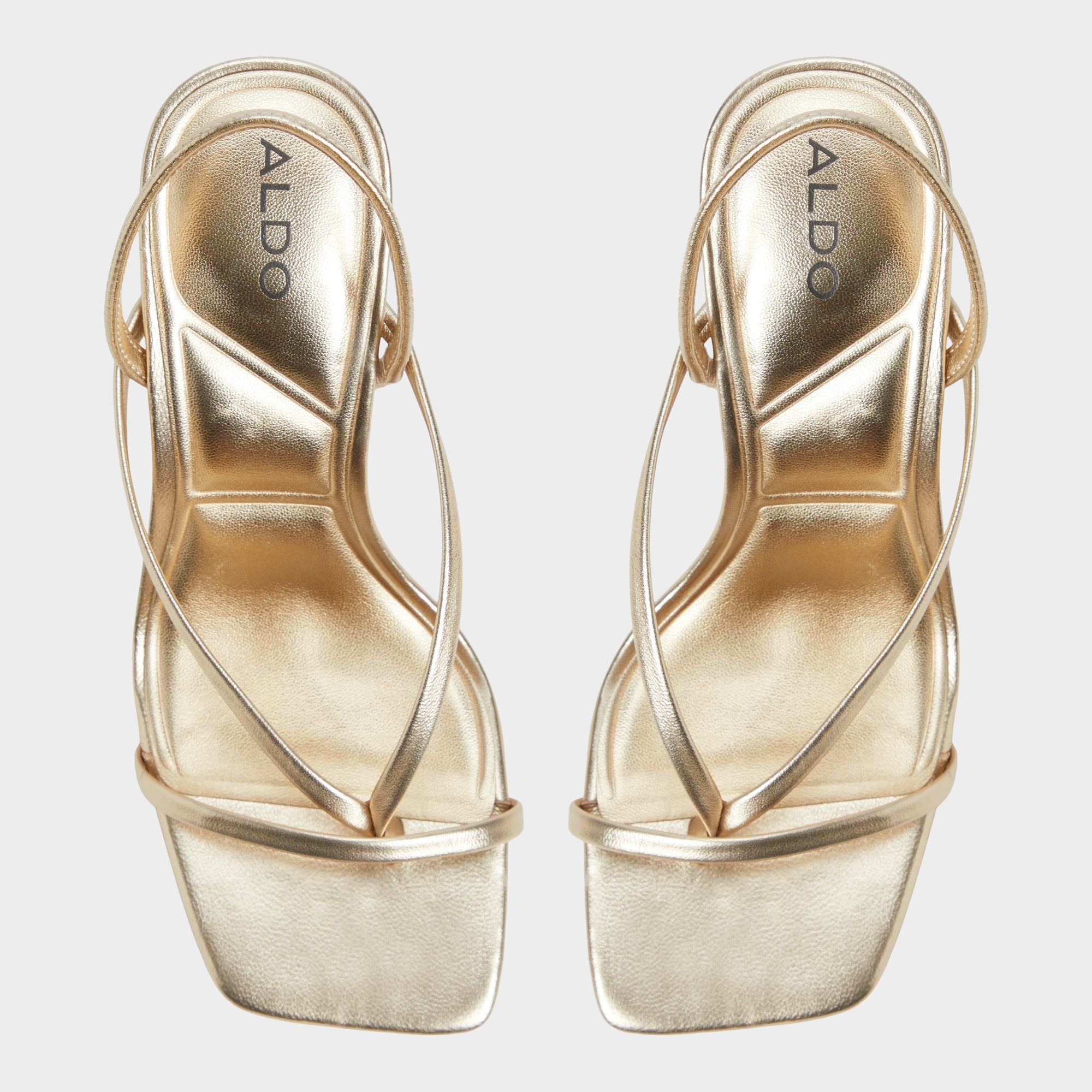 Aldo | Riva Gold Women's Strappy sandals - Sling back heeled sandal, Stiletto heel