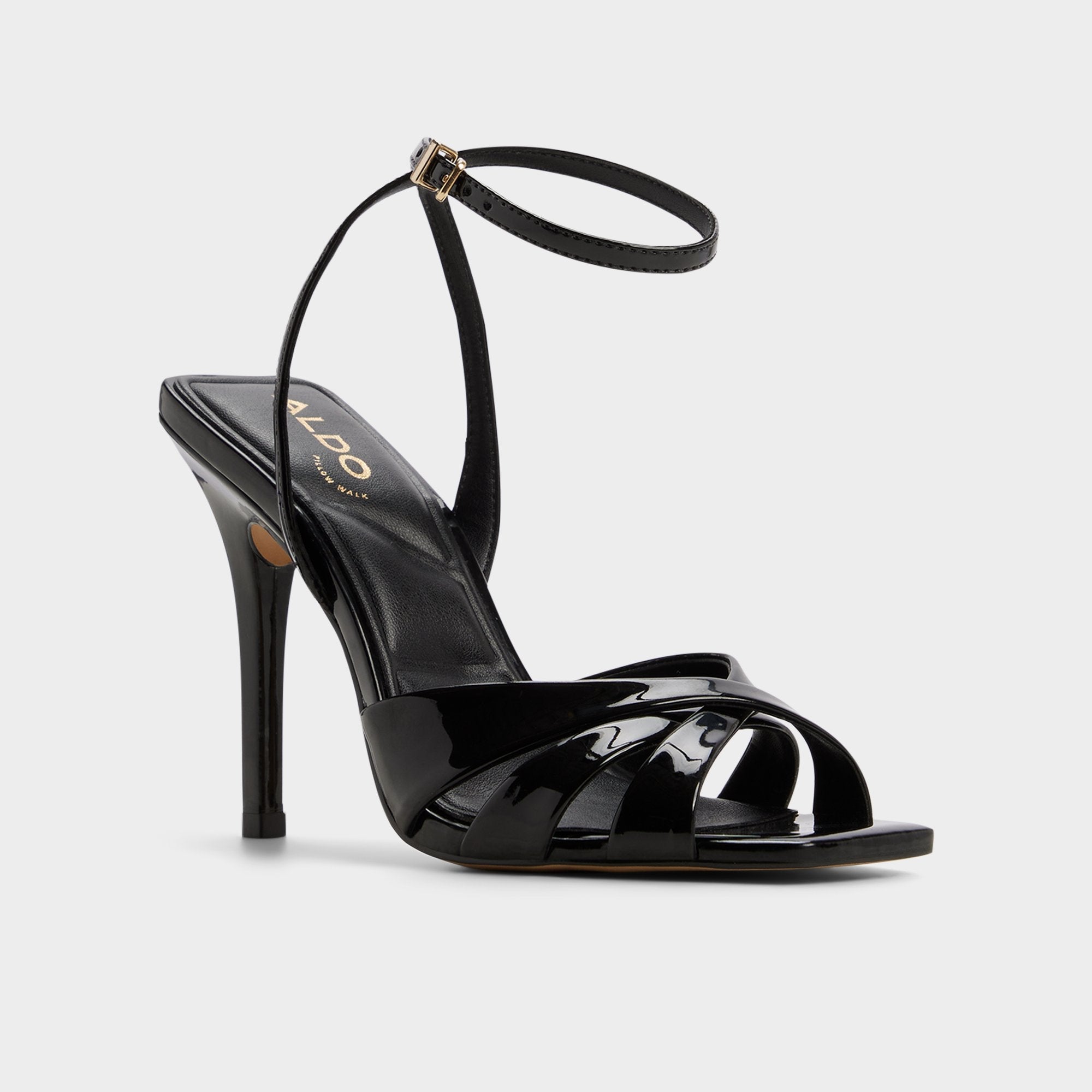 Aldo | Meteora in Black - Strappy heeled sandal, Stiletto heel