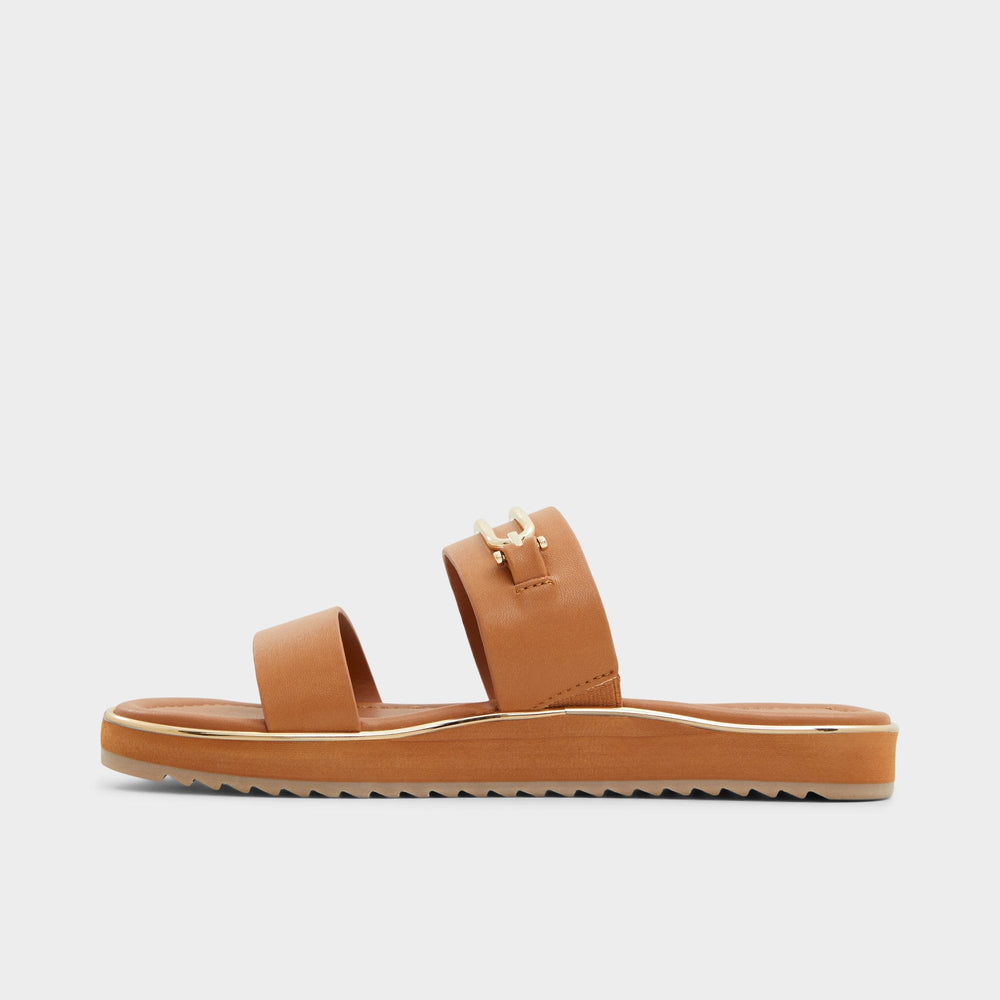Aldo | Lagoon Other Brown Women's Flats - Strappy flat sandal, Footbed sandal