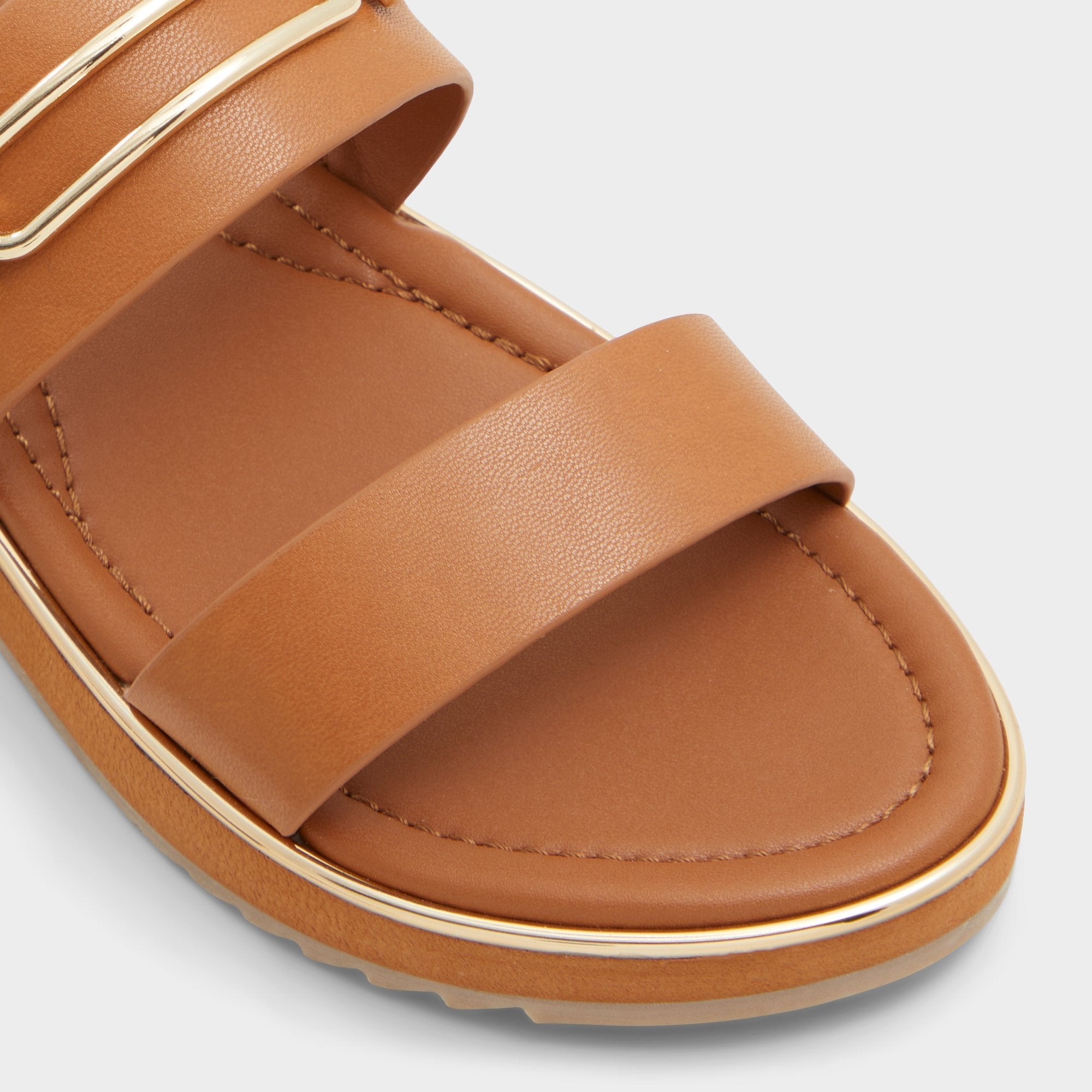 Aldo | Lagoon Other Brown Women's Flats - Strappy flat sandal, Footbed sandal
