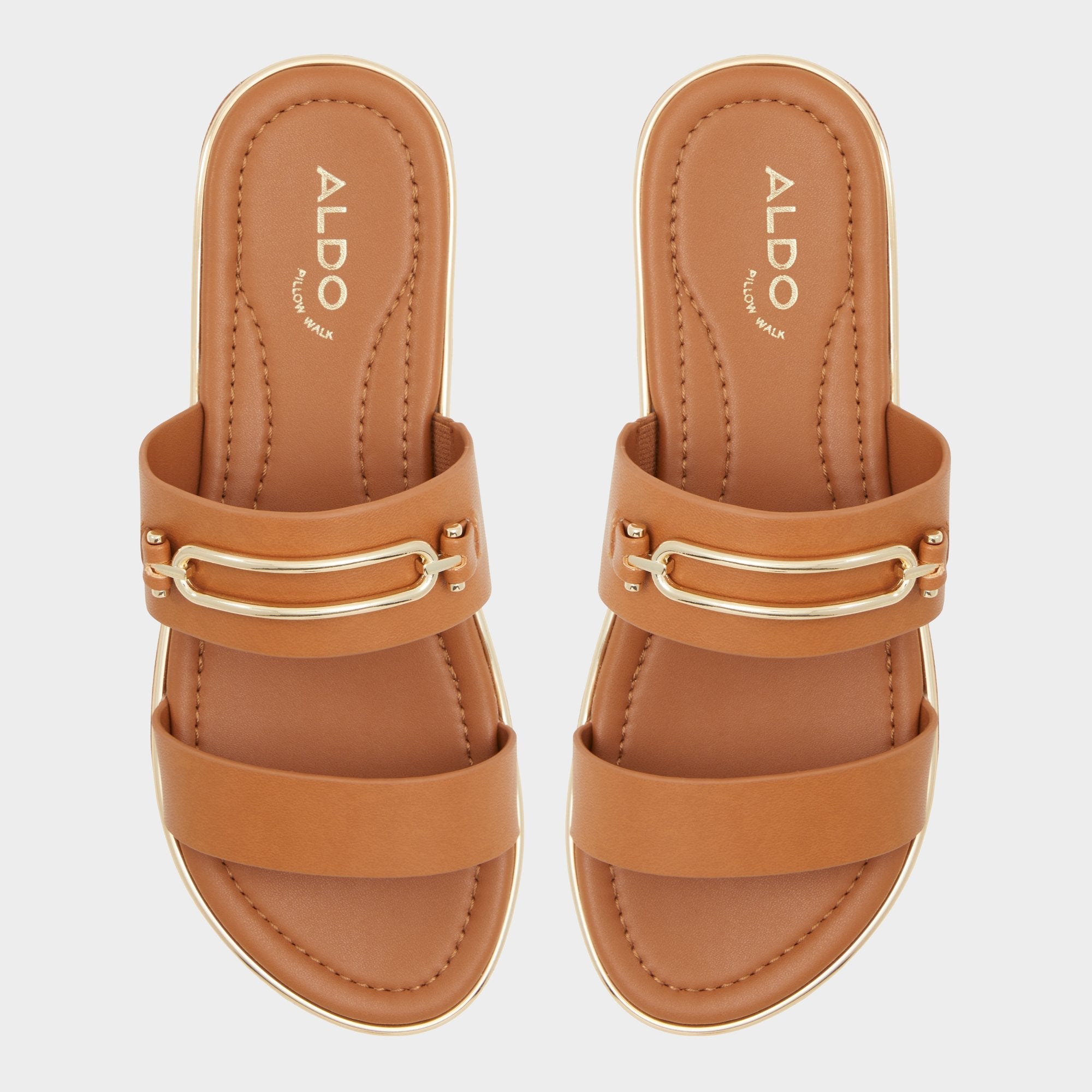 Aldo | Lagoon Other Brown Women's Flats - Strappy flat sandal, Footbed sandal