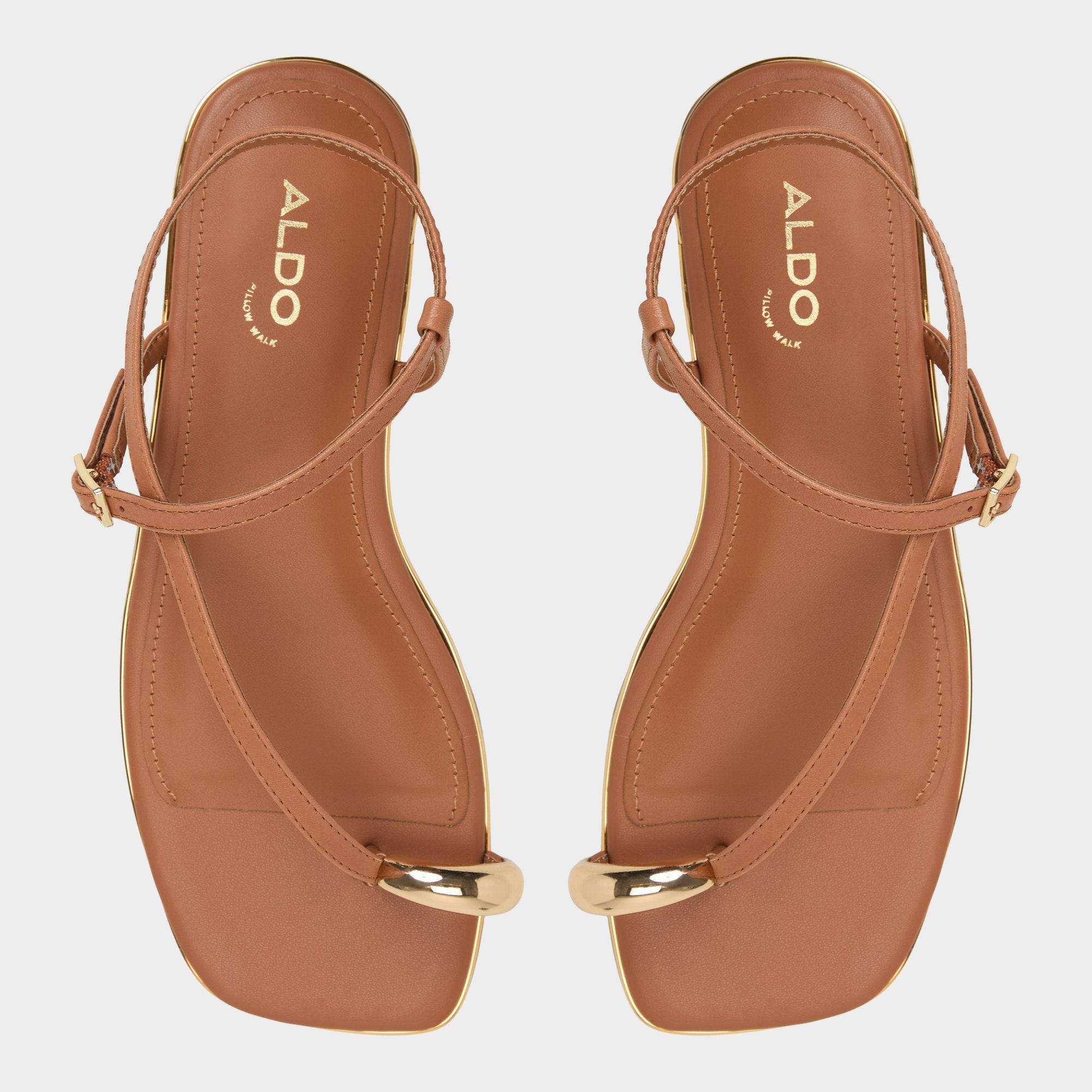 Aldo | Jomalina Medium Brown Women's Flats - Strappy flat sandal