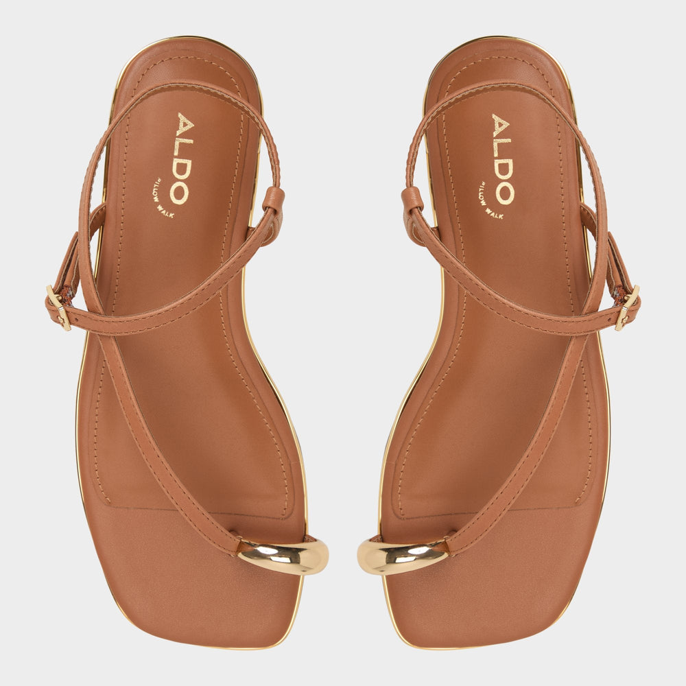 Aldo | Jomalina Medium Brown Women's Flats - Strappy flat sandal