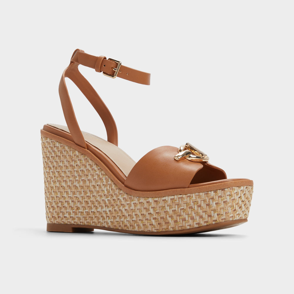 Aldo | Ybylin Medium Brown Women's Wedges - Wedge sandal, Wedge heel