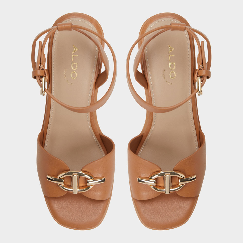 Aldo | Ybylin Medium Brown Women's Wedges - Wedge sandal, Wedge heel